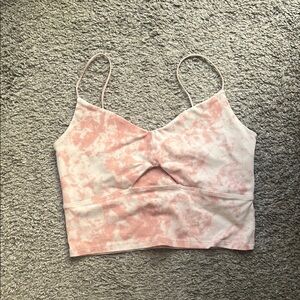 Abercrombie & Fitch Pink Ruched Crop Camisole